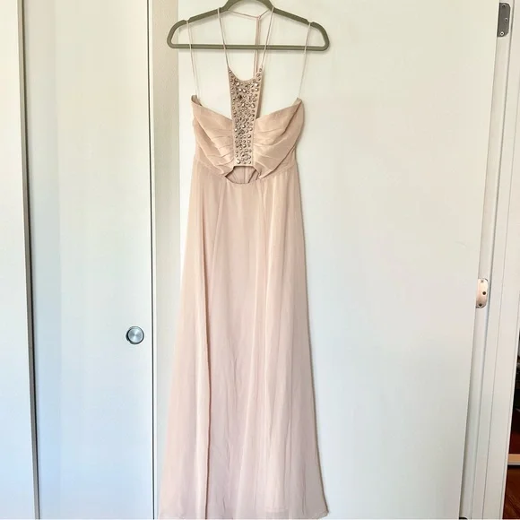 H&M | Dresses | Hm Premium Runway 26 Collection Halter Tassel Gem Maxi Gown  Dress Size 8 | Poshmark